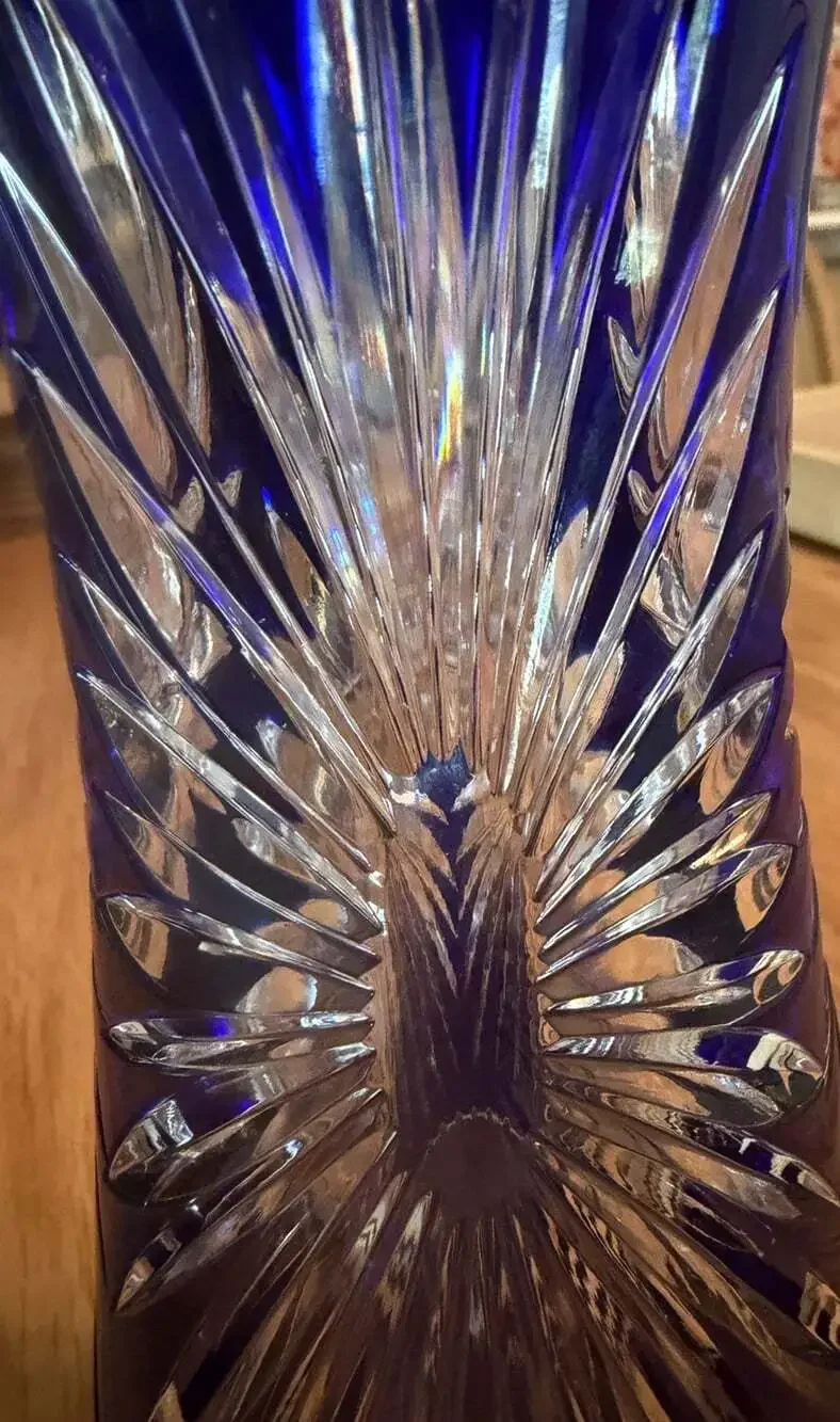 Bohemian Crystal Vase 8.25